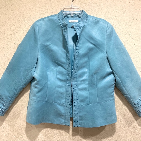 Dress Barn Jackets & Coats Dress Barn Embroidery Blue Jacket 416